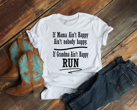 If Mama Ain't Happy Ain't Nobody is Happy. If Grandma Ain't Happy Run! SVG