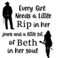 Every Girl Needs a Little Rip in her Jeans and Beth in her soul SVG DIGITAL DOWNLOAD